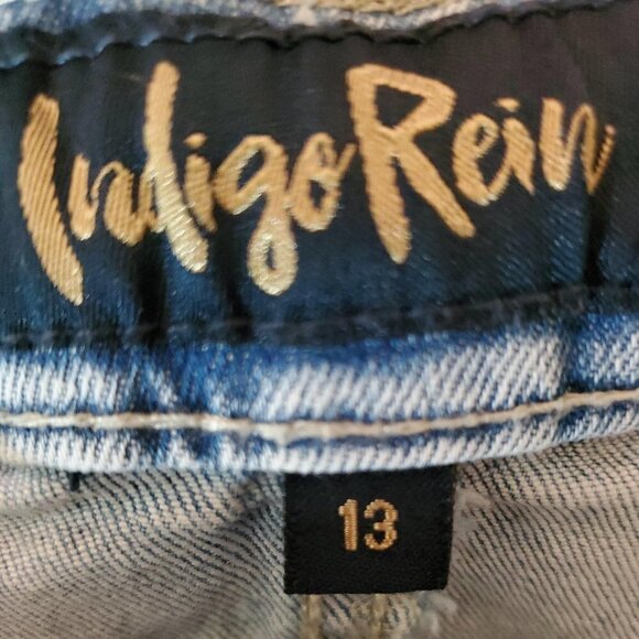 🚨161 Indigo Rein White Wash Frayed Hem Jean Mini Skirt - Picture 4 of 4